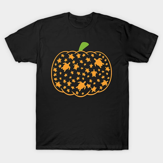 Halloween Pumpkin Sea turtle Lover men, women design T-Shirt by Creative Design